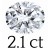 2.1 carat (7*9 mm)