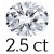 2.5 carat (7*10 mm)