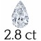 2.8 carat (7*11 mm) 