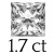 1.7 carat (6.5*6.5 mm)