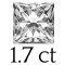1.7 carat (6.5*6.5 mm) 