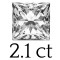 2.1 carat (7*7 mm) 
