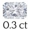 0.3 carat (3*4 mm) 