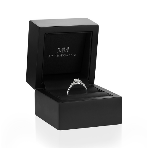 Aurora - Moissanite Ring With Minimalistic Side Stones