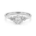 Ovaline - Moissanite Ring with Minimalistic Side Stones