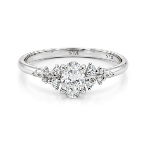  Aurora - Moissanite Ring With Minimalistic Side Stones