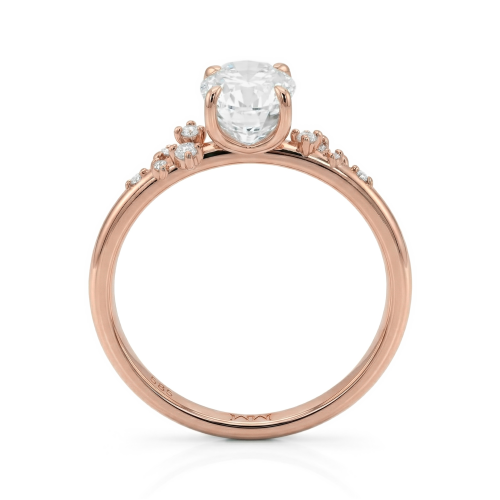 Ovaline - Oval Moissanite Ring with Minimalistic Side Stones