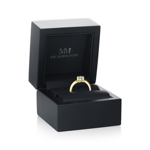 Elysia - Trillion Solitaire Moissanite Ring
