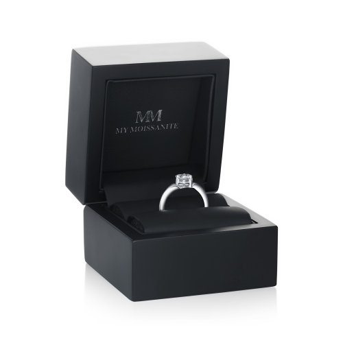 Elysia - Trillion Solitaire Moissanite Ring
