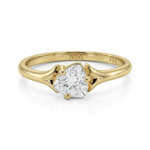 Elysia - Trillion Solitaire Moissanite Ring