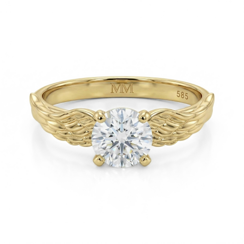 Feathra - Harry Potter Golden Snitch Moissanite Ring with Winged Accents