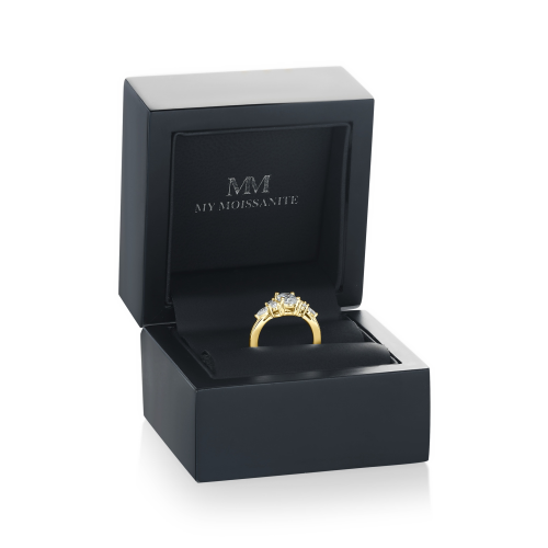 Lustrina - Oval Moissanite Ring with Dazzling Accents