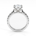 Yuliana - Moissanite Ring in Tulip Setting with Dazzling Side Stones
