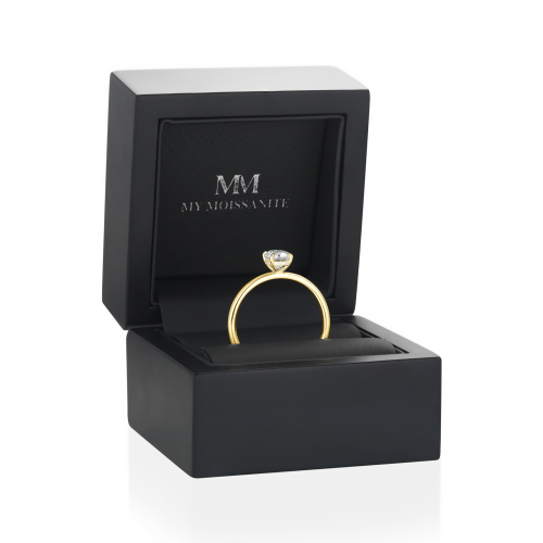 Mystique - Oval Cut Solitaire Moissanite Ring with Hidden Halo | Wedfit