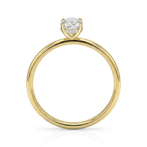 Mystique - Oval Cut Solitaire Moissanite Ring with Hidden Halo | Wedfit