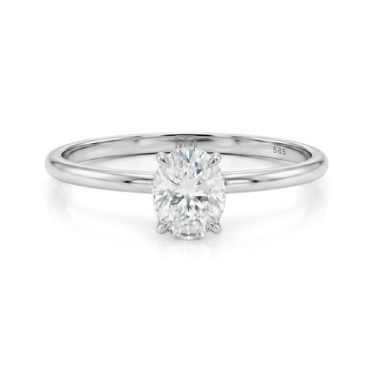 Mystique - Oval Cut Solitaire Moissanite Ring with Hidden Halo | Wedfit