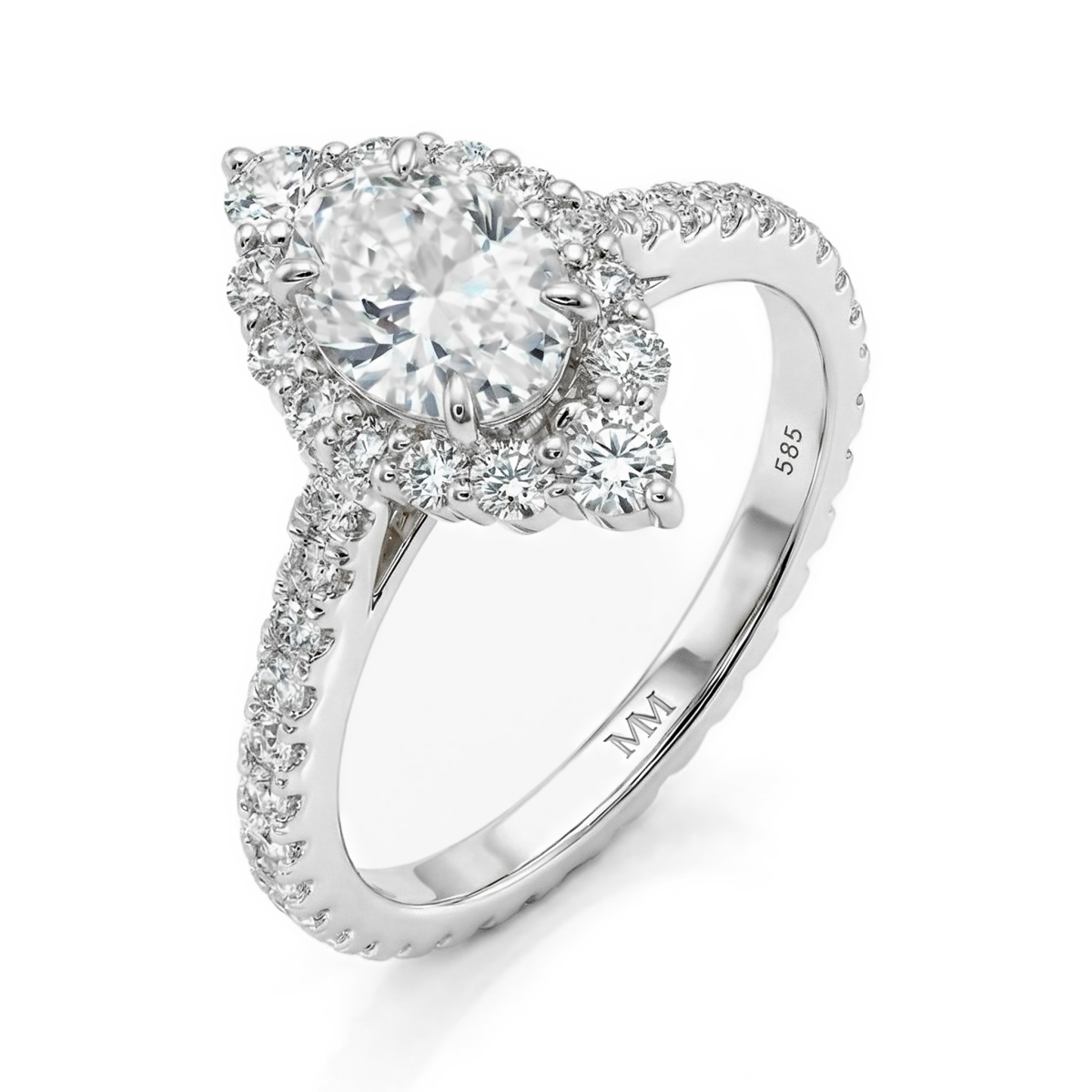 Haloise - Halo Oval Moissanite Engagement Ring | Wedfit