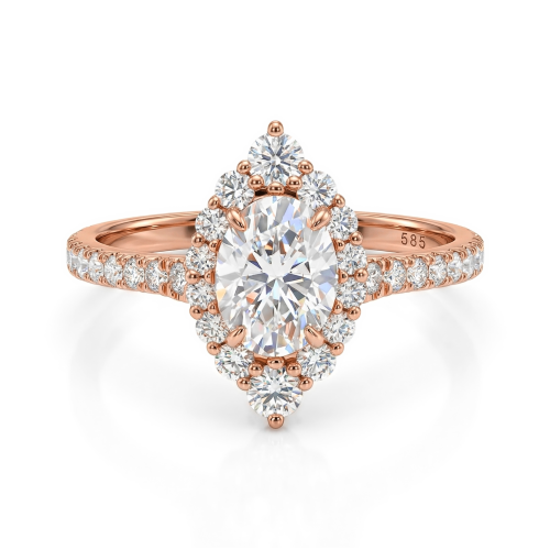 Haloise - Halo Oval Moissanite Engagement Ring | Wedfit