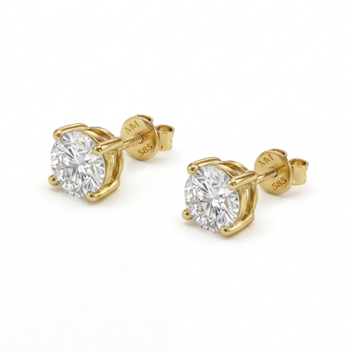 Helix - Secure Screw Back Moissanite Stud Earrings