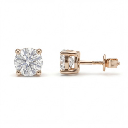 Helix - Secure Screw Back Moissanite Stud Earrings