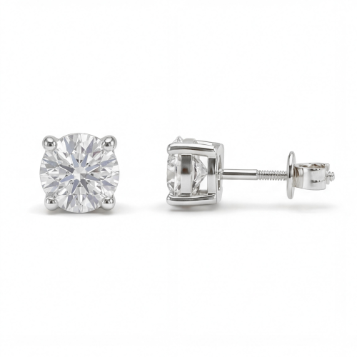 Helix - Secure Screw Back Moissanite Stud Earrings