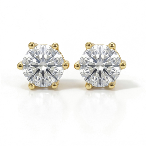 Sirius - Classic Six-Prong Moissanite Stud Earrings