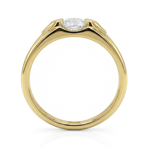 Onyx - Men's Moissanite Ring with Accent Side Stones