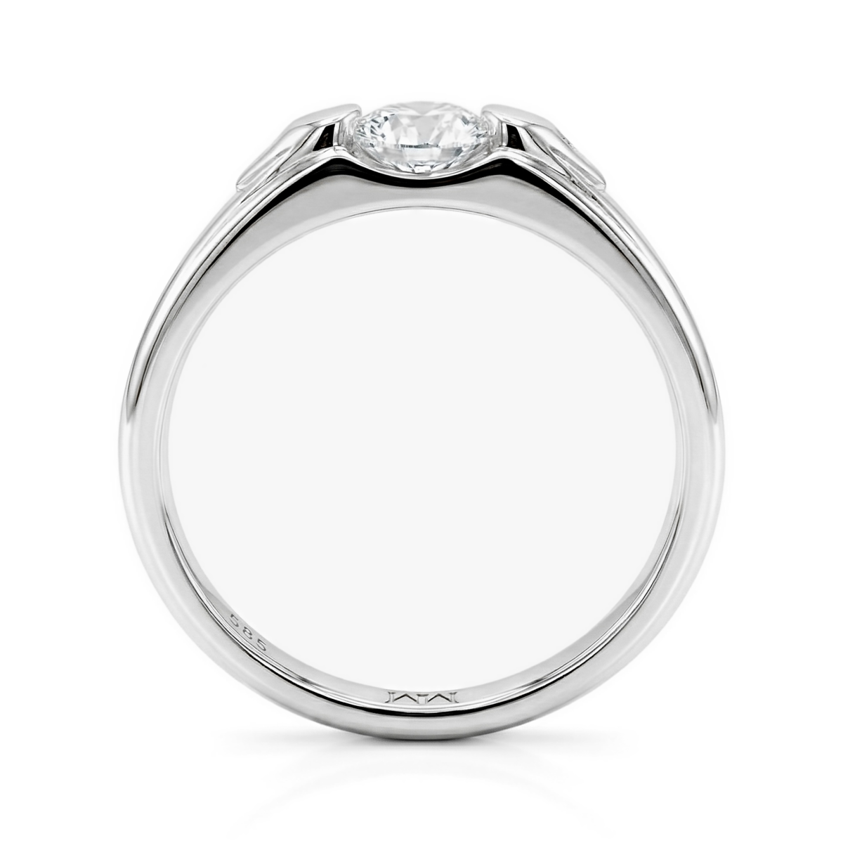 Onyx - Men's Moissanite Ring with Accent Side Stones