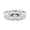 Onyx - Men's Moissanite Ring with Accent Side Stones