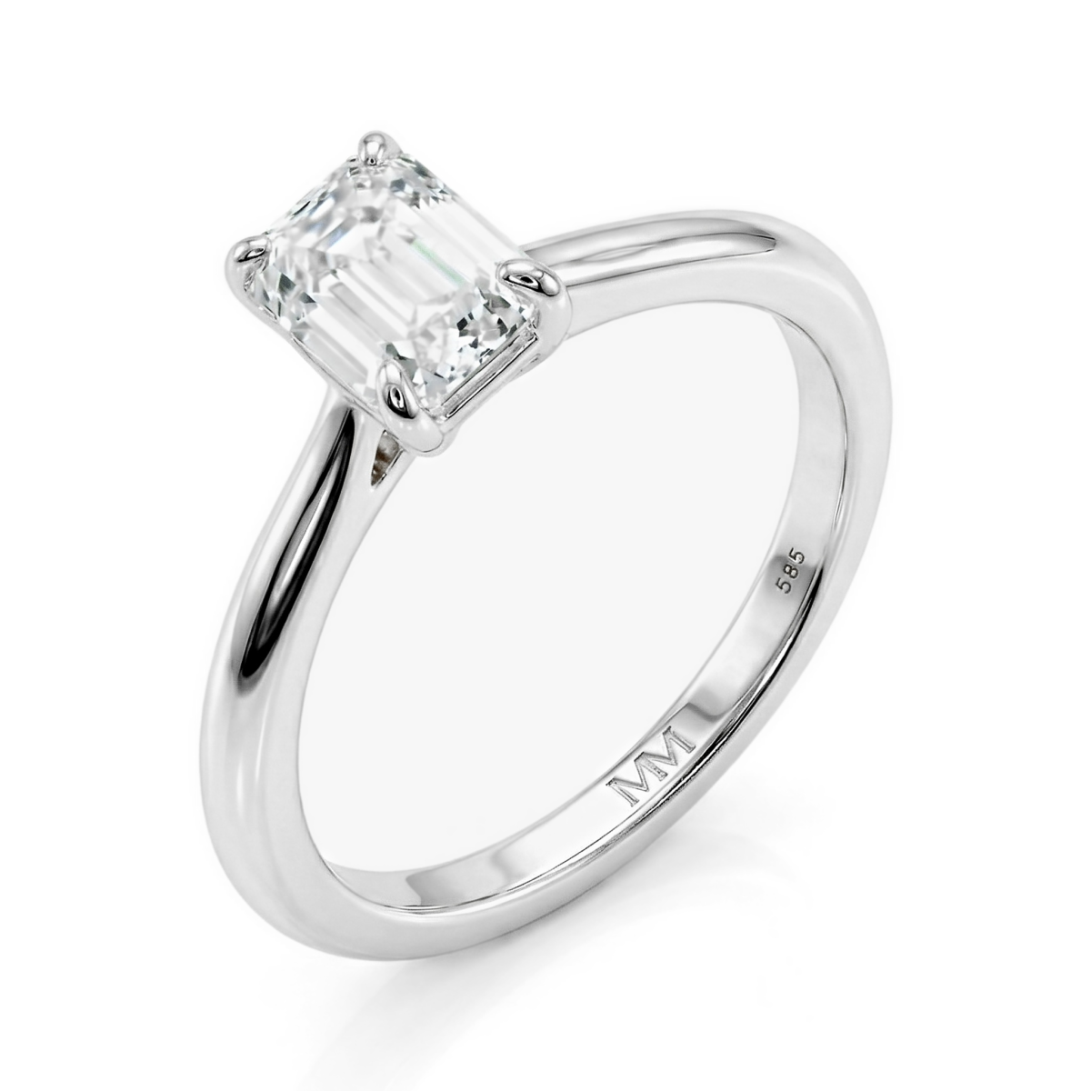 Elysium - Emerald Solitaire Moissanite Ring | My Moissanite