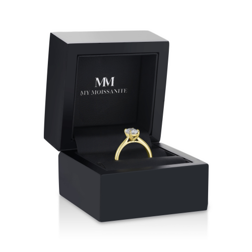 Elysium - Emerald Solitaire Moissanite Ring