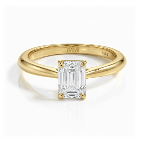 Elysium - Emerald Solitaire Moissanite Ring