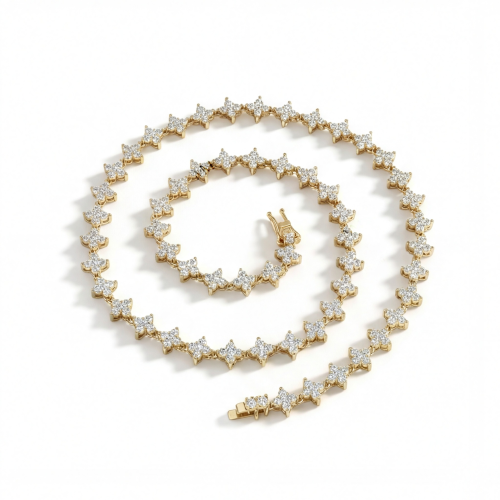Pentara - Moissanite Tennis Necklace in Pavé Setting