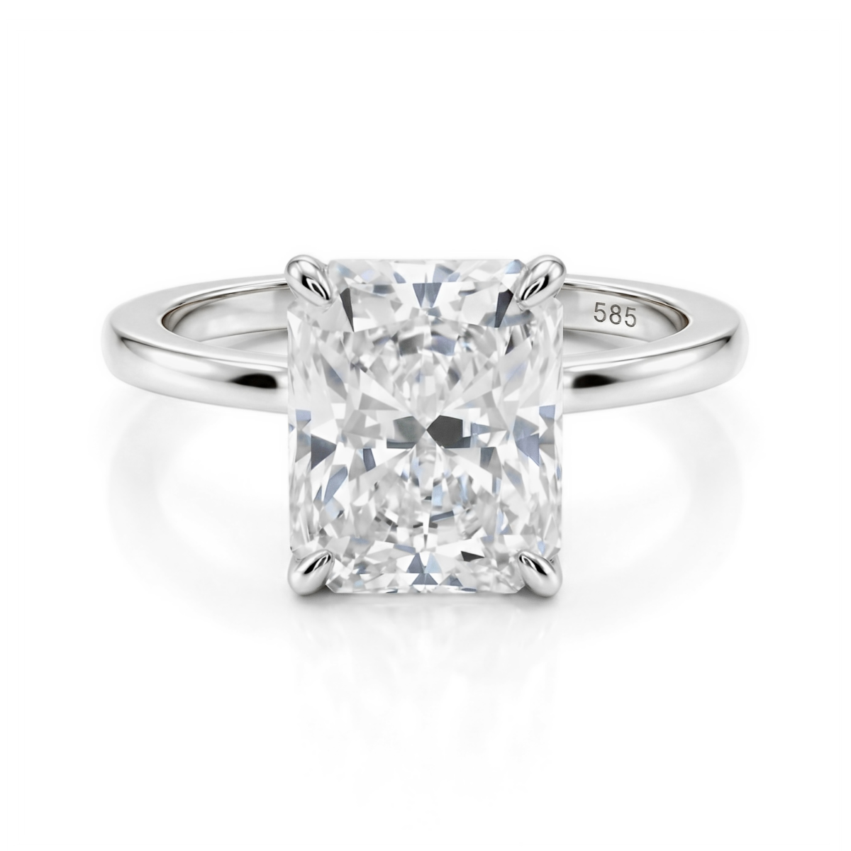 Radiana - Radiant Cut Solitaire Moissanite Ring