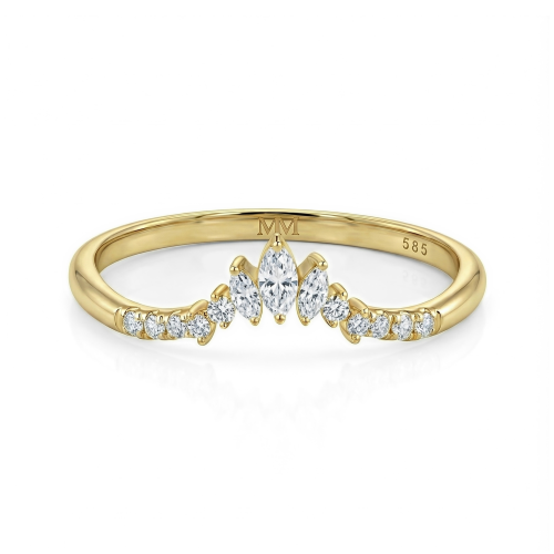 Serenella - Marquise and Round Moissanite Wedding Band
