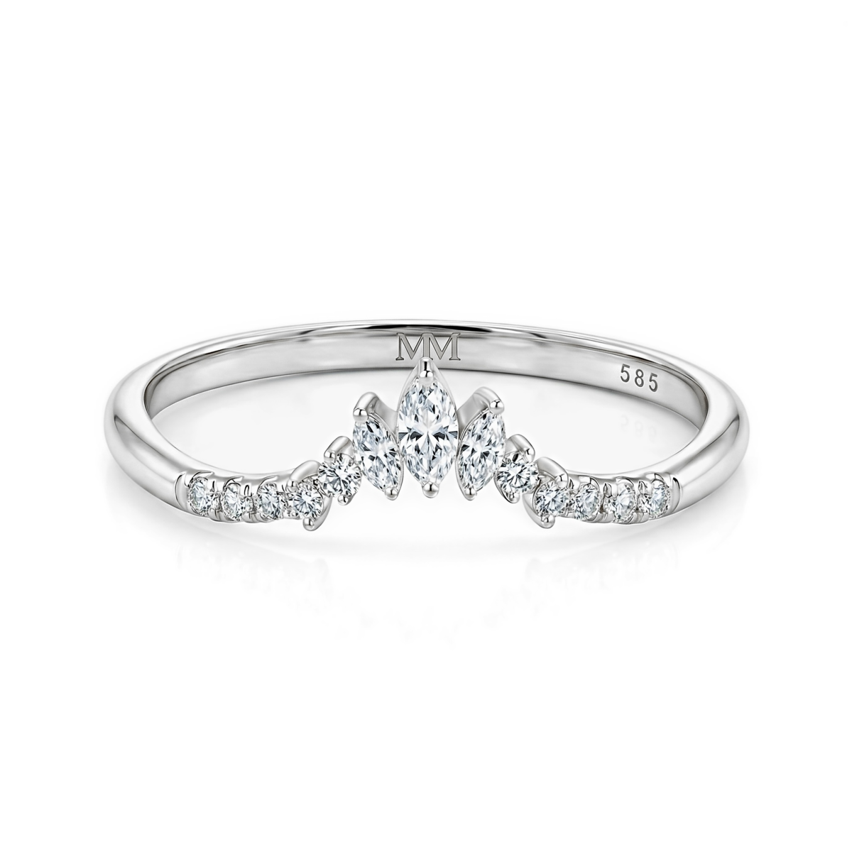 Serenella - Marquise and Round Moissanite Wedding Band