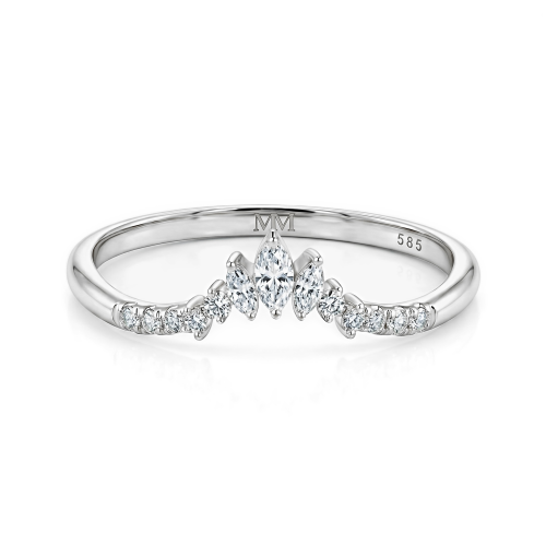 Serenella - Marquise and Round Moissanite Wedding Band