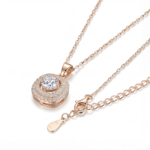 Vivara - Moissanite Pendant with Encrusted Halo