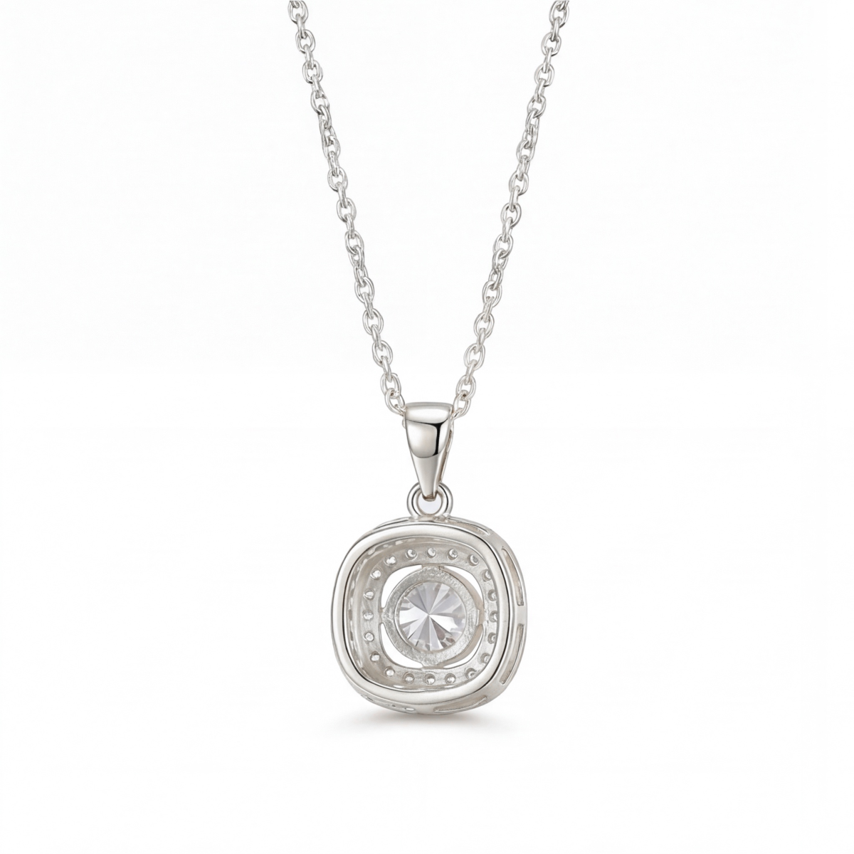 Vivara - Moissanite Pendant with Encrusted Halo