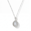 Clarique - Classic Oval-Shaped Moissanite Pendant with Pavé Halo