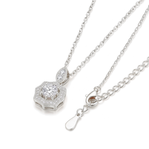 Vivara - Moissanite Pendant with Encrusted Halo