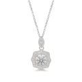 Octavia - Vintage Inspired Moissanite Pendant with Halo Embellishment