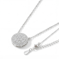 Brillante - Round Moissanite Cluster Pendant with Pavé Halo