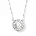Brillante - Round Moissanite Cluster Pendant with Pavé Halo
