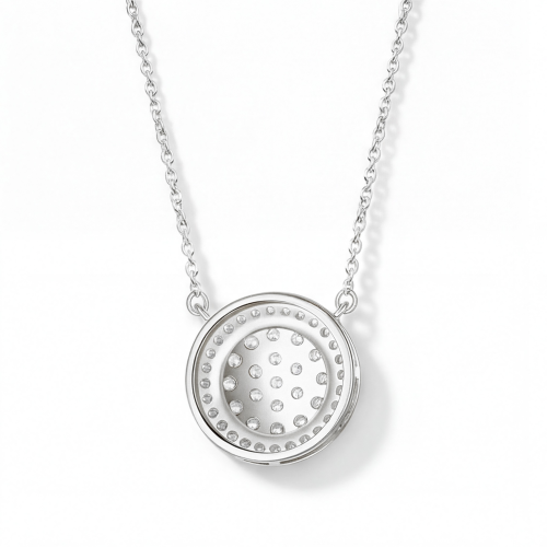 Vivara - Moissanite Pendant with Encrusted Halo