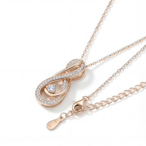 Infinity - Twisting Pavé Moissanite Pendant