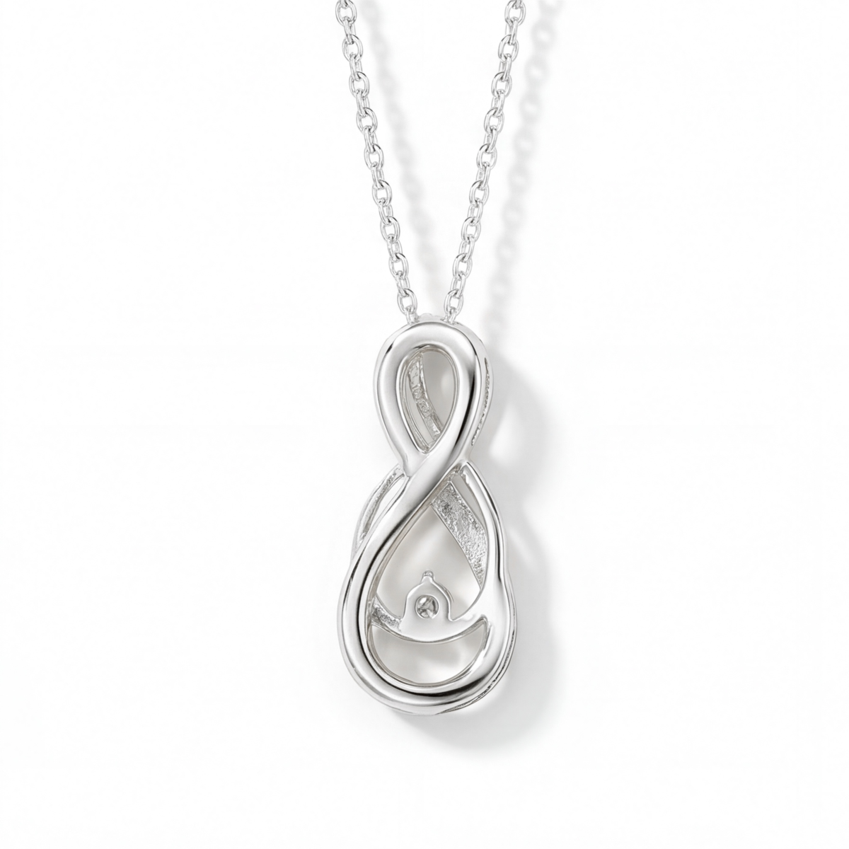 Infinity - Twisting Pavé Moissanite Pendant