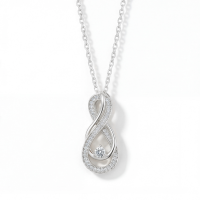 Infinity - Twisting Pavé Moissanite Pendant