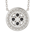 Nightfall - Black Moissanite Halo Pendant with Accented Border