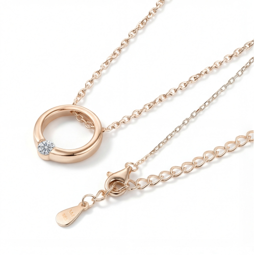 Luna - Contemporary Solitaire Moissanite Pendant